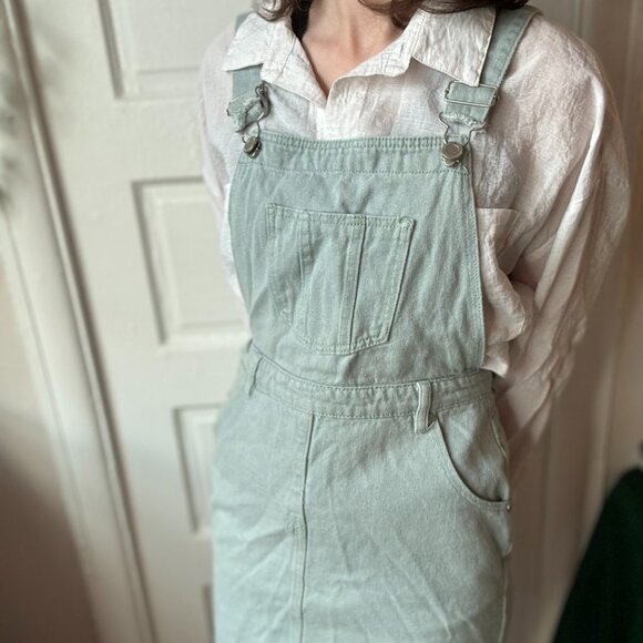 Pastel Green Overall Dress - Picture 1 of 3